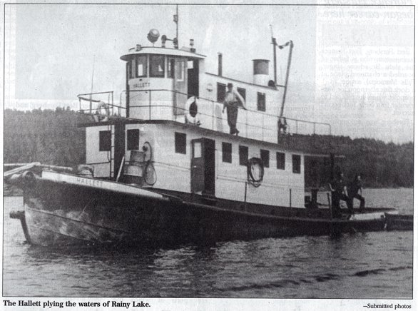 The Hallett, a tugboat on Rainy Lake
